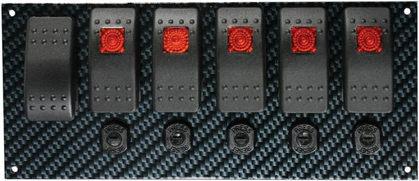 Moroso Universal Racing Switch Panel - Grey Black with LED