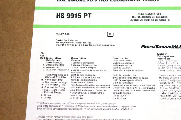 FEL PRO Top End Gasket Set For 1992-1995 Honda Civic Ex & Si D16Z6 SOHC VTEC