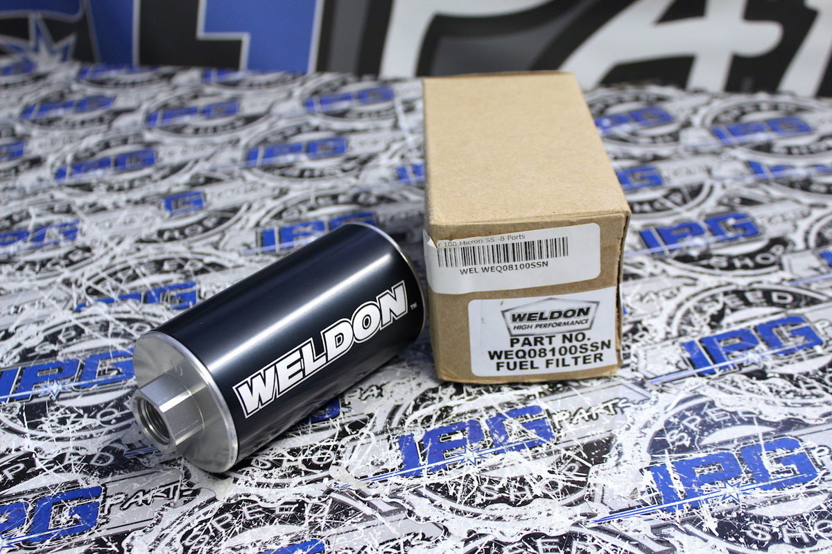 Weldon Racing Universal In Line 8AN Fuel Filter 100 Micron SS Stainle