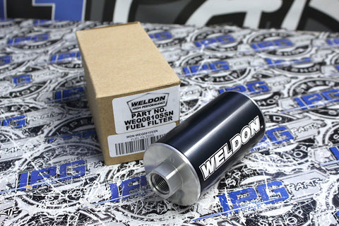 Weldon Racing Universal In Line -8AN Fuel Filter 10 Micron SS Stainless Element