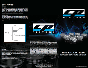 CP Pistons Ring Spec Sheet -- Gap, Process, Installation