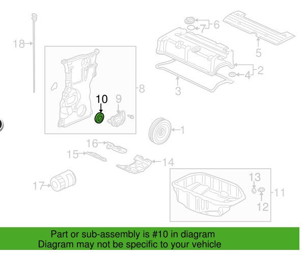 OEM Honda K Series Front Main Crank Seal - 02-06 RSX K20a K20a2 K20z1, 04-05 TSX K24a2