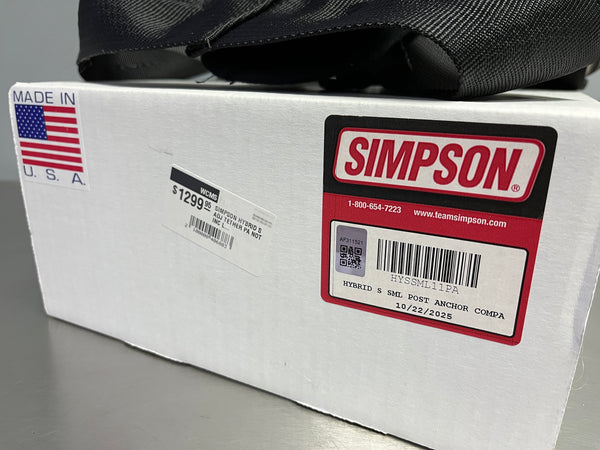 Used Simpson Racing Hybrid S Head and Neck Restraint - Small