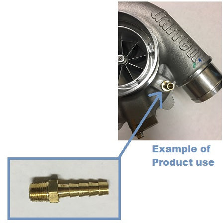 Fitting, Pressure Port (boost nipple), STRAIGHT OUT , 1/8" NPT to 1/4" Barb Fitting