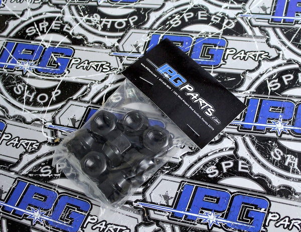 M12 x 1.5 Black Open Ended Lug Nuts