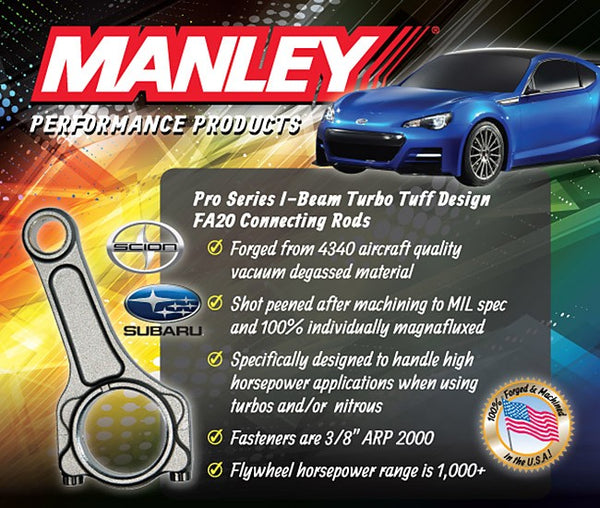 Manley Turbo Tuff Connecting Rods for the Subaru BRZ - Scion FRS, FA20 Engines