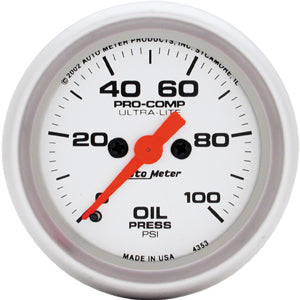Autometer Ultra-Lite Oil Pressure 0-100 PSI