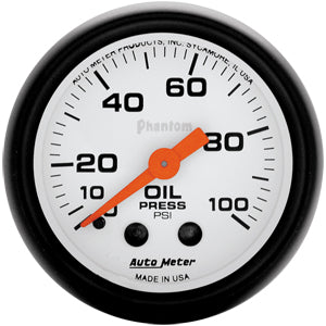 Autometer Phantom Oil Pressure Gauge 0-100 PSI (Mechanical)