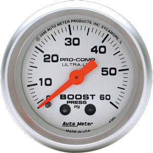 Autometer Ultra-Lite Boost Gauge 0-60 PSI